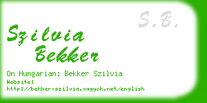szilvia bekker business card